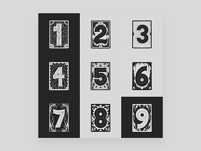36 days of type 1-9 36 days 36 days of type 36daysoftype card digital digital illustration drawing illustration number numbers procreate type typography