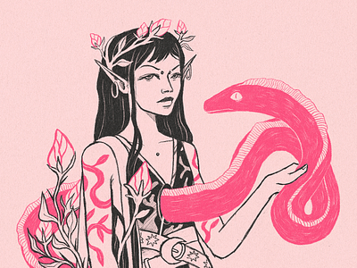 AlbaBG's DTIYS artwork challenge digital digital illustration drawing dtiys eel girl herbalist illustration procreate woman
