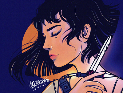 Blade art artwork blade contrast digital digital art digital illustration digital painting digitalart drawing drawingart girl illustration portrait procreate