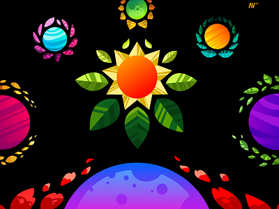 Floral System color design graphic illustration nature