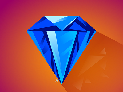 Like a 💎 blue color contrast design diamond gradient graphic illustration jewel orange shiny