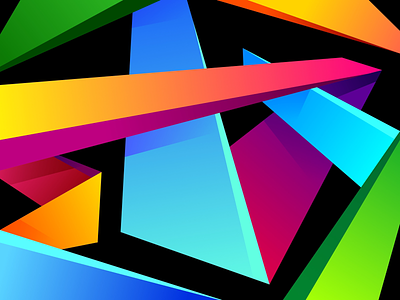4Sides 3d abstract color gradients graffiti graphic rainbow rectangle shadow shapes
