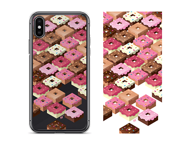 Isometric Doughnut 🍩 art case color cute design doughnut food iphone isometric pink yum
