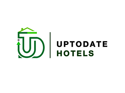 Uptodate hotels logo design