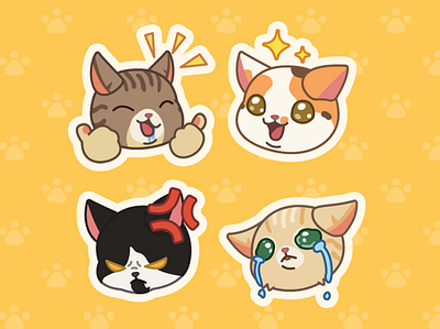 Furistas Cat Cafe - iMessage Stickers branding cat characters cute cute animals cute art cute illustration flat color game illustrator kitty vector vector art