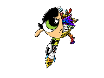 BUTTERCUP X LAWYARTIST DECONSTRUCTION art artist digitalart drawing fanart illustration lawyartist powerpuffgirls procreate procreateapp