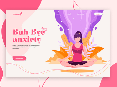 Meditation Landing Page design illustration ui ux vector web website