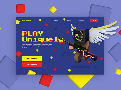 Gaming- Landing Page 3d 3d art design game gaming gaming website minecraft ui ux web design website