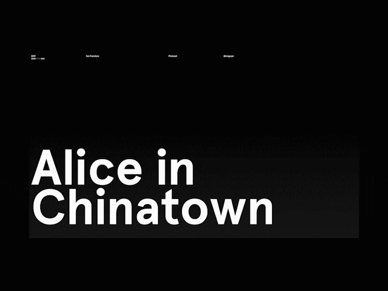 ALICE IN CHINATOWN card stack photo essay web design