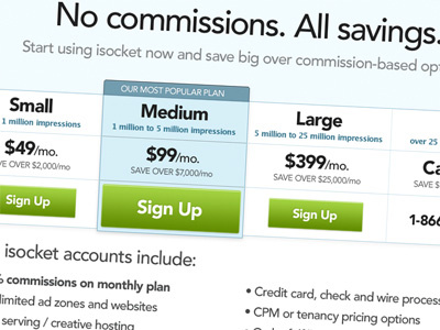 Pricing Page avenir blue calltoaction isocket pricing saas