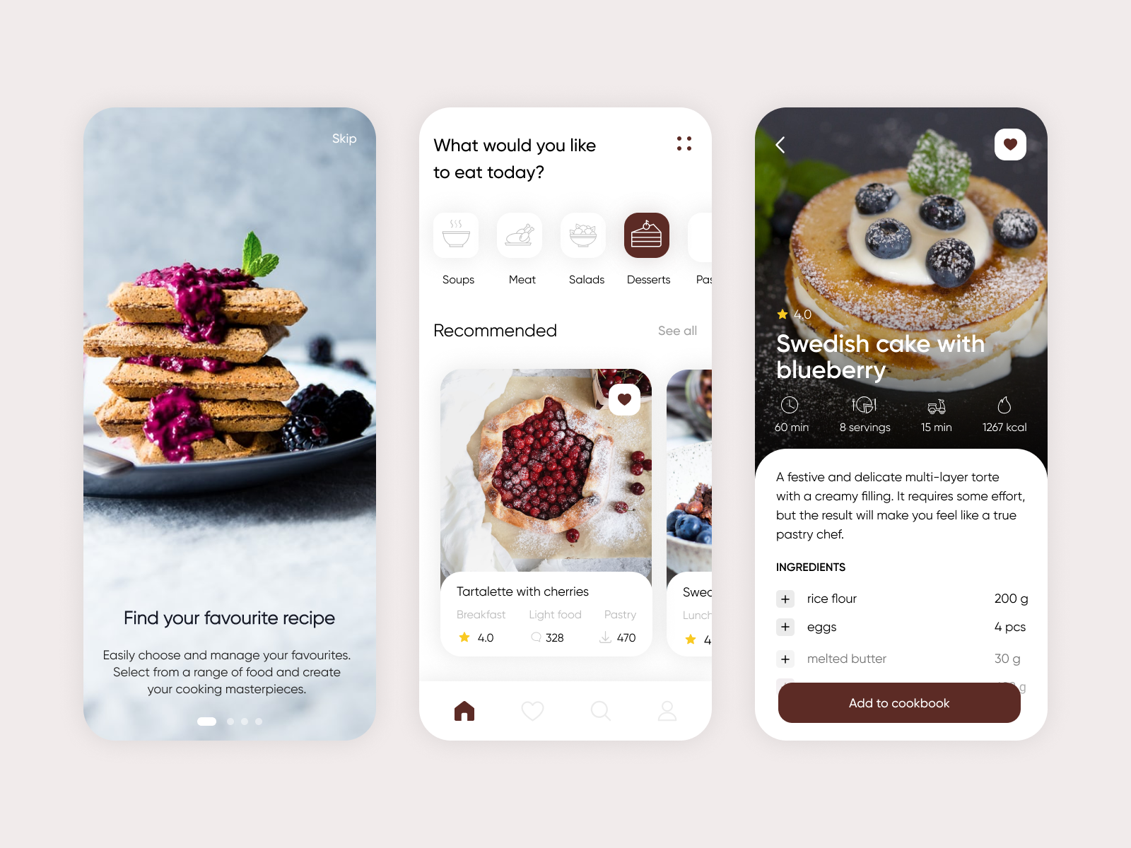 Cooking Mobile Applicaton by Eugenia Lad on Dribbble