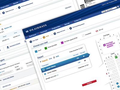 US Airways Web Check In airline boarding checkin flight flow map pass passenger seat travel usairways web