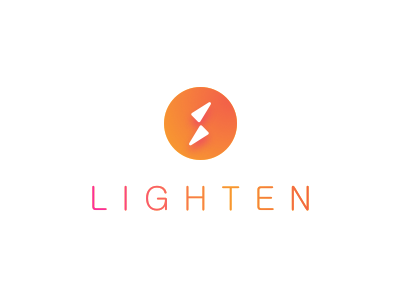 Lighten Logo Concept app design gradient iconography lightning logo to do typography