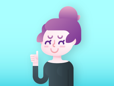 Thumbs Up adobe girl illustration illustrator portrait purple vector