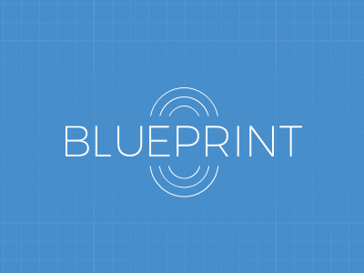 Blueprint Logo Concept blue blueprint combination concept flat logo mark minimal