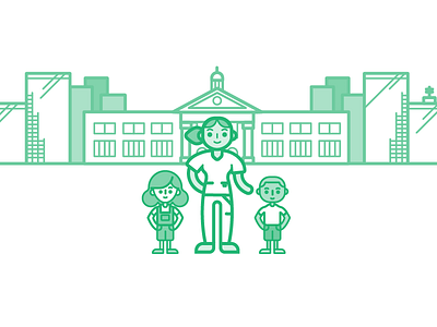 Imagine you're a school nurse... children city green illustration kids nurse outline school video