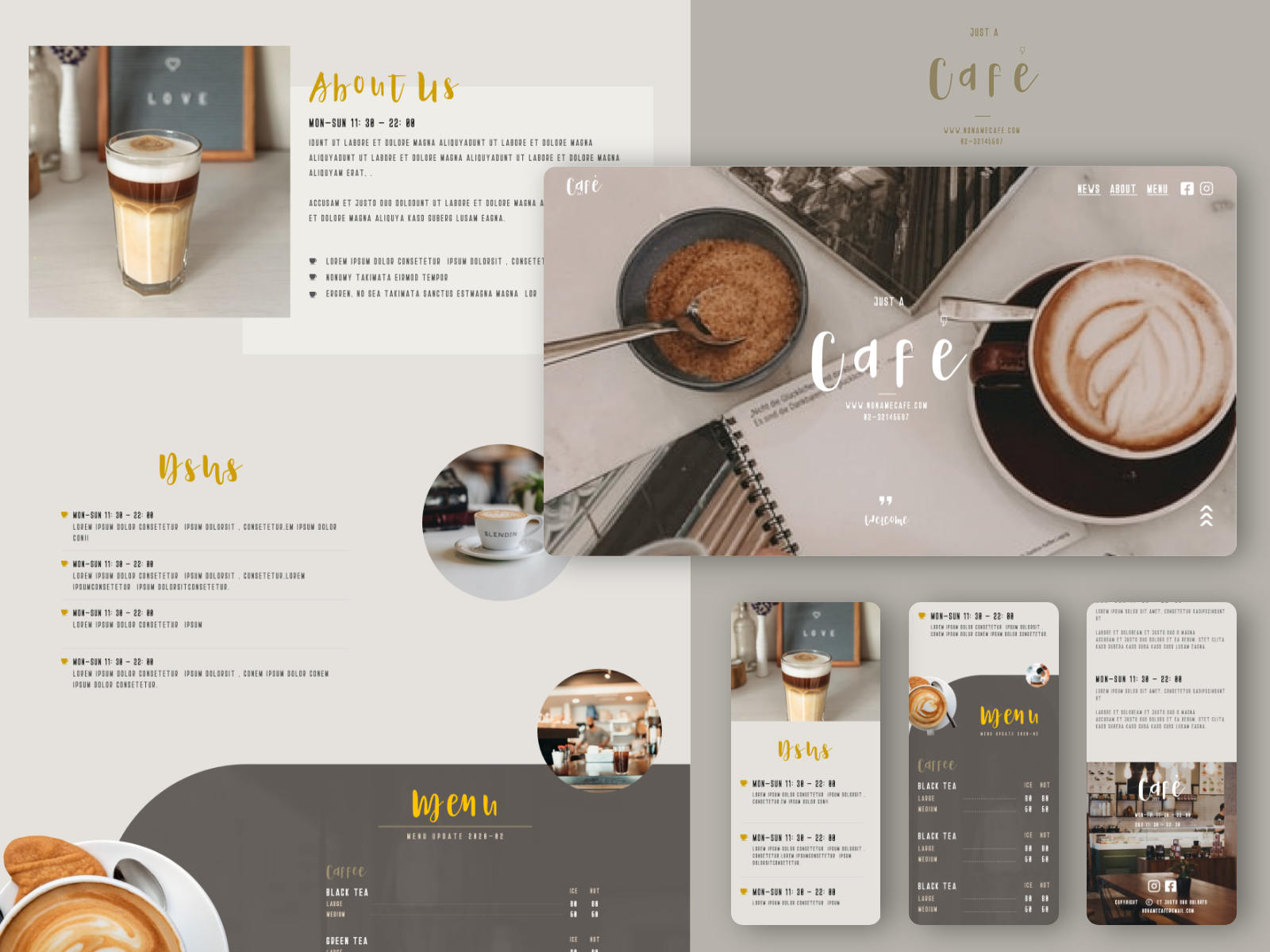 Coffee Shop and Café Websites for Design by Eileen Chen on Dribbble