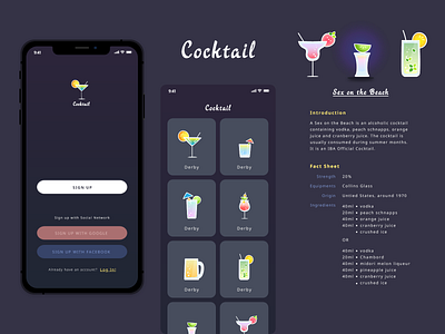 Cocktail App app cocktails design icon icons ios logo ui
