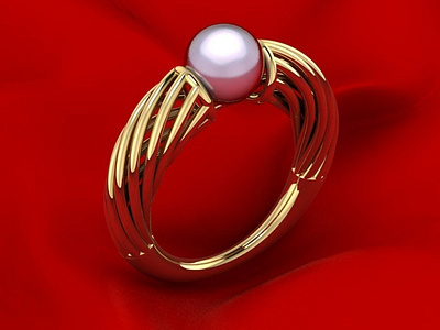 Fashion Pearl Ring 3D Model