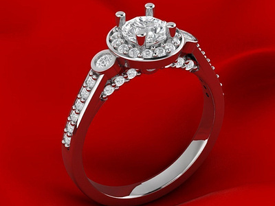 Cluster Halo Engagement Ring 3D Model jewel jewelery jewellery jewelry jewelry design jewelry designer jewels matrix rhino3d rhinoceros