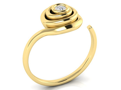 Spiral Ring With Gem 3D Model