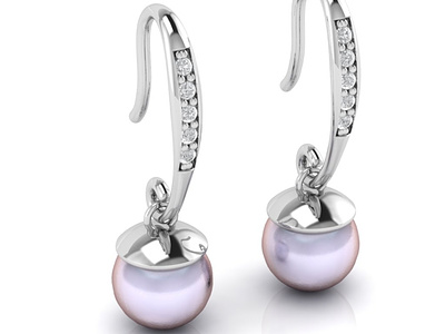 Unique Pearl Earring 3D Model jewel jewelery jewellery jewelry jewelry design jewelry designer jewels matrix rhino3d rhinoceros