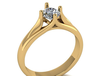 One Gem Engagement Ring 3D Model