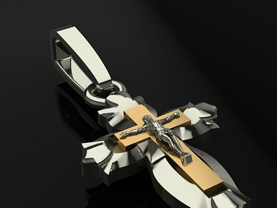 Cross with Jesus Christ 3D Model