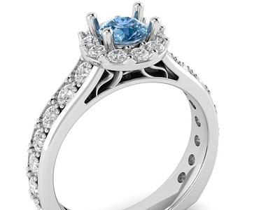 Luxury Engagement Halo Ring 3D Model