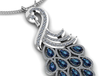 Beautiful Peacock Pendant 3D Model