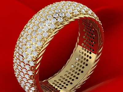 Rope Ring with Gems 3D Model jewel jewelery jewellery jewelry jewelry design jewelry designer jewels matrix rhino3d rhinoceros