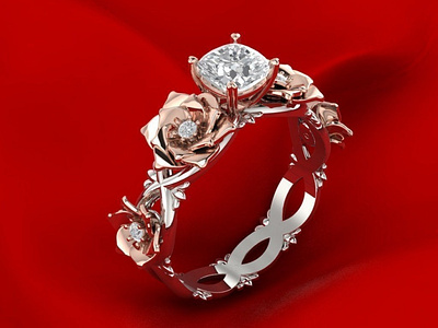 Unique Rose Ring 3D Model jewel jewelery jewellery jewelry jewelry design jewelry designer jewels matrix rhino3d rhinoceros