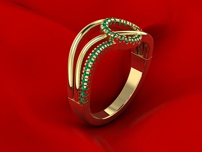 Ornamental Ring with Gems 3D Model jewel jewelery jewellery jewelry jewelry design jewelry designer jewels matrix rhino3d rhinoceros