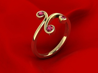 Ornamental Ring with Gems 3D Model jewel jewelery jewellery jewelry jewelry design jewelry designer jewels matrix rhino3d rhinoceros