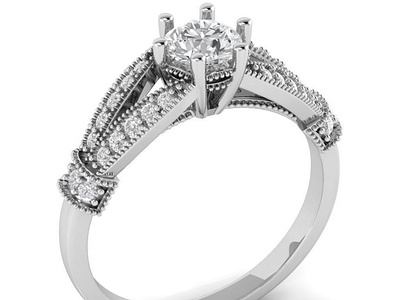 Vintage Luxury Engagement Ring 3D Model