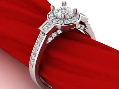 Cluster Halo Ring 3D Model jewel jewelery jewellery jewelry jewelry design jewelry designer jewels matrix rhino3d rhinoceros