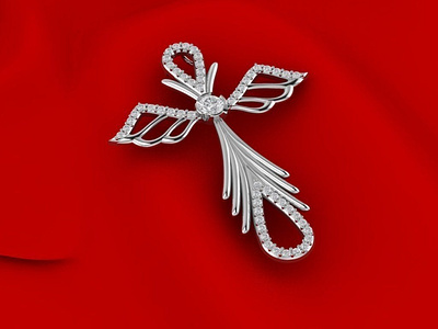 Cross with Angels Wings 2 3D Model jewel jewelery jewellery jewelry jewelry design jewelry designer jewels matrix rhino3d rhinoceros
