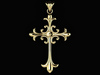 Cross with Gothic Elements 3D Model