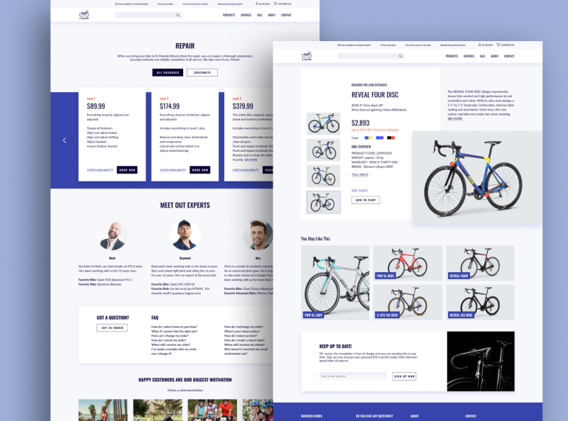 El Maestro Bike Shop website design concept by Jessica Zuo
