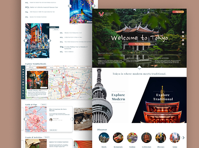 A web landing page for travel planning in Tokyo design ineraction design japan layout logo tokyo travel ui ux web website