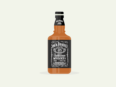 Jack Daniel's alchohol bottle flat jackdaniels jd minimal whiskey