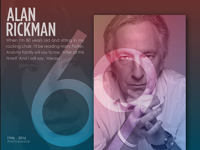 Tribute to Alan Rickman alan rickman celebrity rip tribute