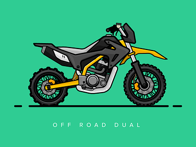 The Monster 2d beast bike design dirtbike dualpurpose illustration motorcycle mountainer offroad vector