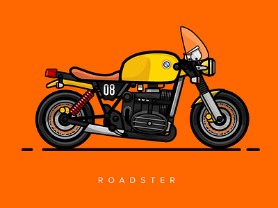 The Brutè 2d beast bike caferacer design illustration motorcycle race vector