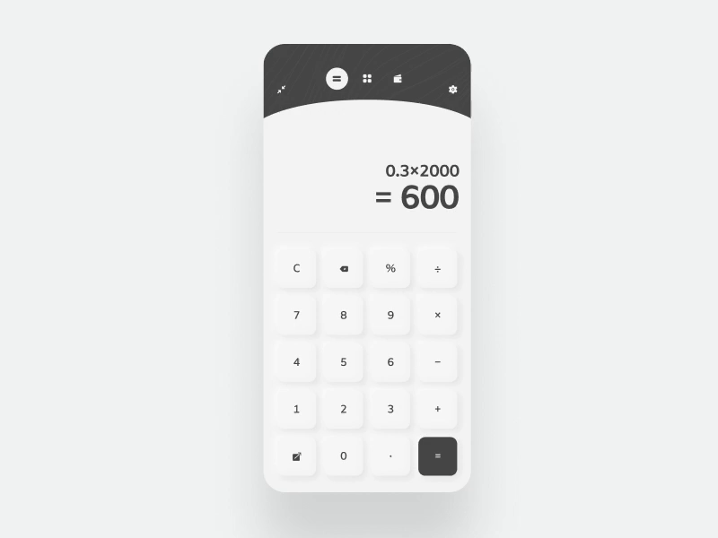 Daily UI #4 ~ Neumorphic Calculator
