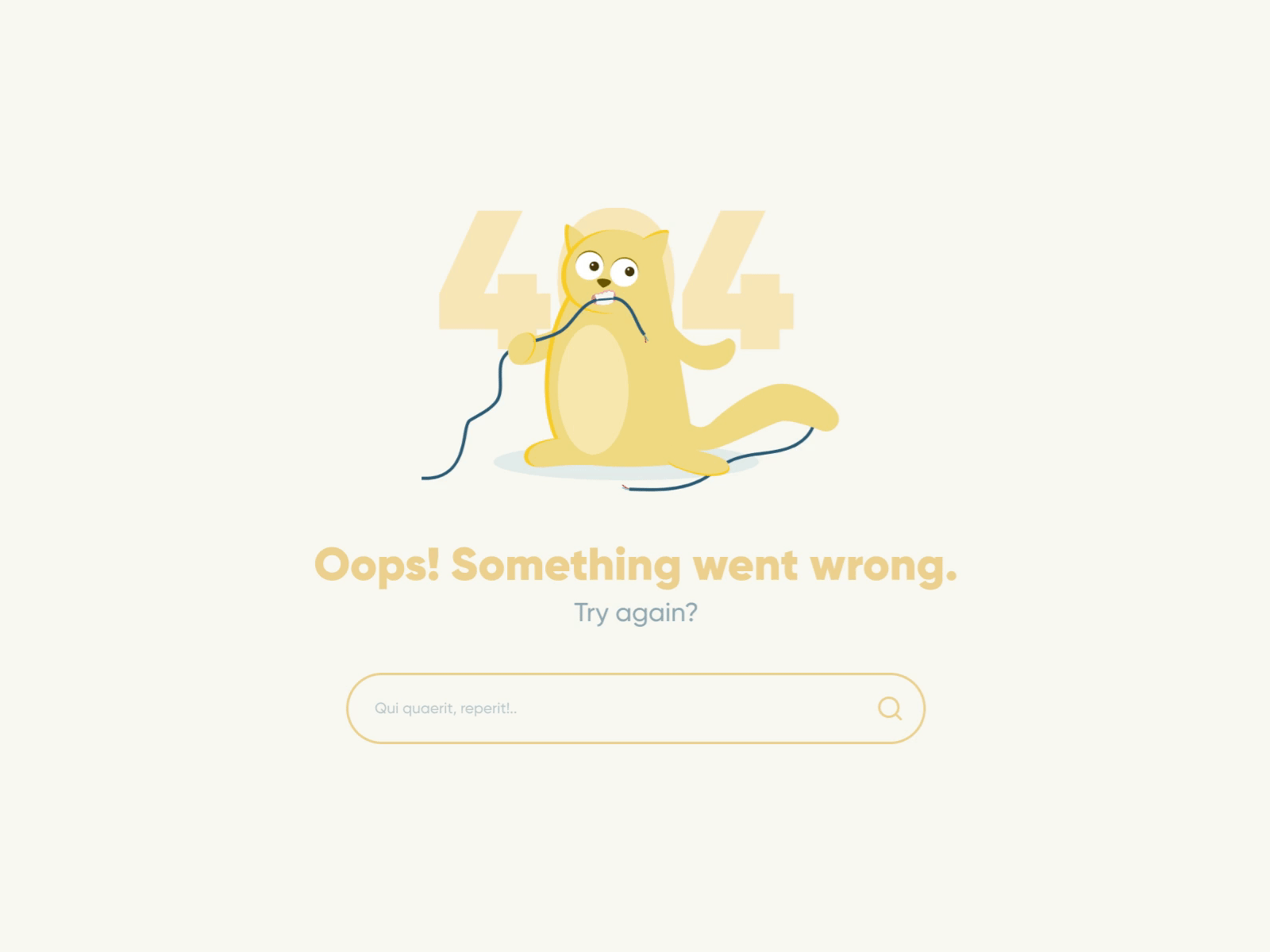 Daily UI #8 ~ 404 Not Found 2d 404 animation cat daily daily ui dailyuichallenge design desktop error lottie not found search ui web design yellow