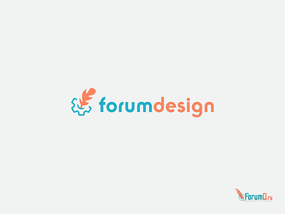 Logo Redesign blue design feather forum gear logo logotype orange redesign support