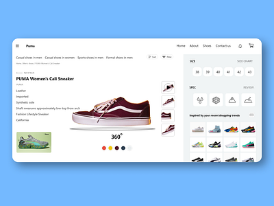 Shoe Shopping Website Shoe view Design after effect app figma nike puma shoes website xd design