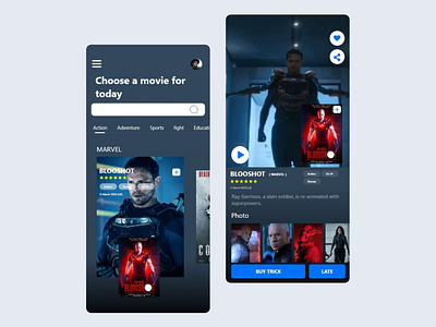 Movie time : Dashboard and select Mobile App Design #2 android app branding dashboard figma ios mobile movies select ui ux xd design