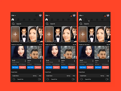 LIKE: Social Media App Dashboard and Message after effect android app branding ios mobile ui ui design ux ux design xd design